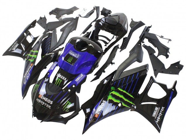 Billige Blau Grün Schwarz Monster Yamalube ENEOS 2022-2024 Yamaha YZF R3/R25 Motorrad Verkleidung