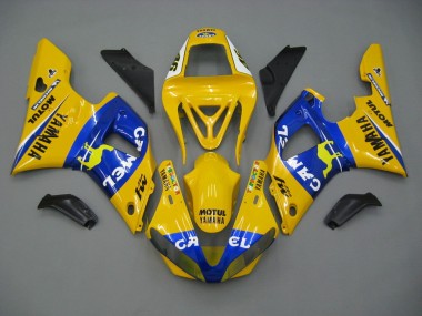 Billige Weiß Gelb Blau Motul Kamel 2000-2001 Yamaha YZF 1000 R1 Motorrad Verkleidung