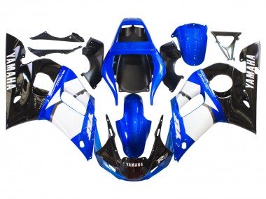 Billige Weiß Blau Glänzendes Schwarz 1998-2002 Yamaha YZF 600 R6 Motorrad Verkleidung