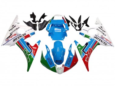 Billige Weiß Blau Grün Rot Kastinee Dunlop Motul 2003-2004 Yamaha YZF R6 Motorrad Verkleidung