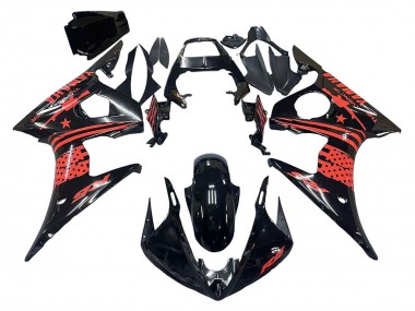 Billige Glänzendes Schwarz Rot 2006-2009 Yamaha YZF R6S Motorrad Verkleidung