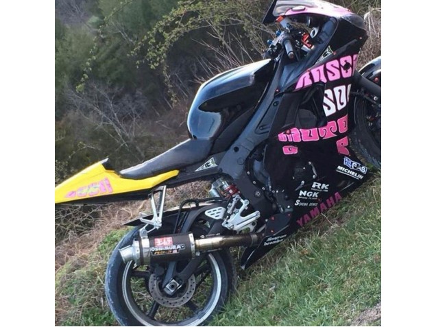 Billige Gelb Rosa Glänzendes Schwarz Rossi Repsol 46 2006-2009 Yamaha YZF R6S Motorrad Verkleidung