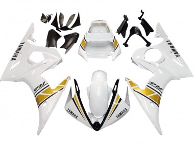 Billige Weiß Gold 2006-2009 Yamaha YZF R6S Motorrad Verkleidung