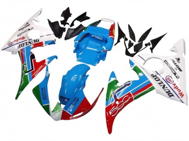 Billige Hellblau Weiß Grün Rot Kastinee Dunlop Motul 2005 Yamaha YZF 600 R6 Motorrad Verkleidung