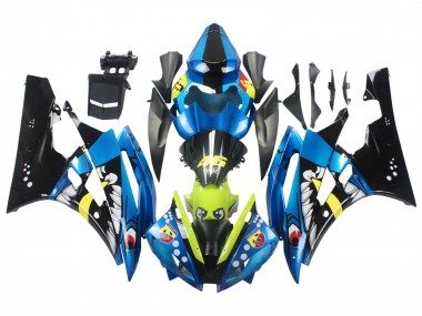 Billige Blau Neon Grün Schwarz Hai 2006-2007 Yamaha YZF 600 R6 Motorrad Verkleidung