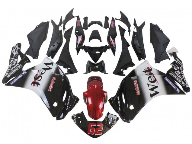 Billige Glänzendes Schwarz Weiß West Rot HRC 62 2011-2015 Honda CBR250RR Motorrad Verkleidung