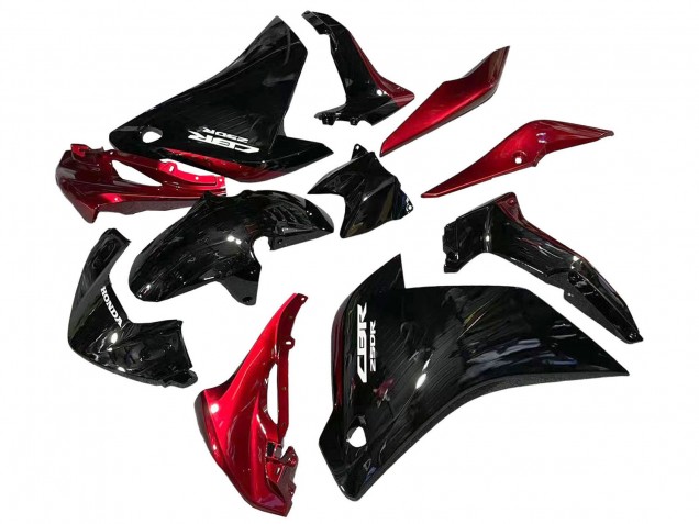 Billige Glänzendes Schwarz Rot 2011-2015 Honda CBR250RR Motorrad Verkleidung