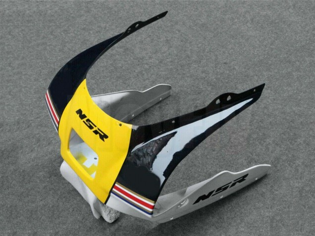 Billige Weiß Gelb Gold Glänzendes Schwarz 1988-1989 Honda NSR250R Motorrad Verkleidung