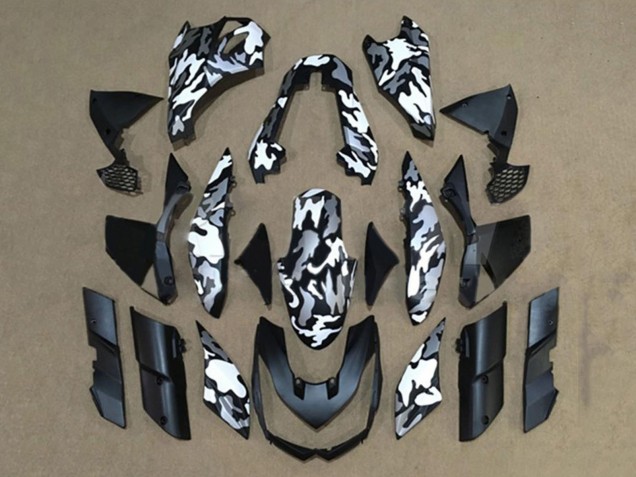 Billige Schwarz Weiß Camouflage 2010-2013 Kawasaki Z1000 Motorrad Verkleidung