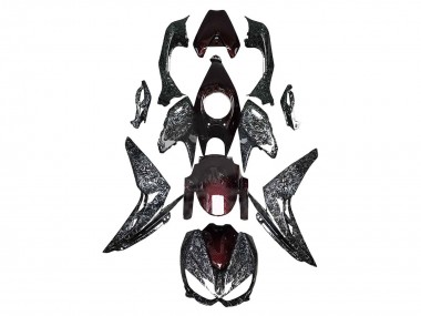 Billige Schwarz Rot Geometrisch 2014-2019 Kawasaki Z1000 Motorrad Verkleidung