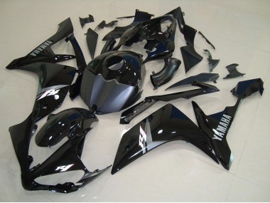 Billige Yamaha YZF R1 Motorrad Verkleidung 2007-2008 - Glanzendes Schwarz Matt Schwarz Weiss Aufkleber