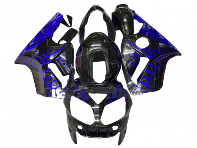 Billige Glänzendes Schwarz Blau Flamme 2000-2001 Kawasaki ZX12R Motorrad Verkleidung