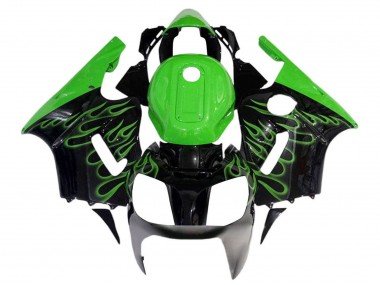 Billige Glänzendes Schwarz Grün Flamme 2002-2006 Kawasaki ZX12R Motorrad Verkleidung