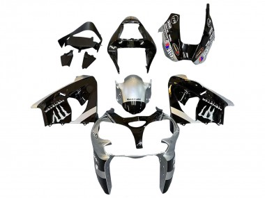 Billige Silber Glänzendes Schwarz Monster Elf 2002-2003 Kawasaki ZX9R Motorrad Verkleidung