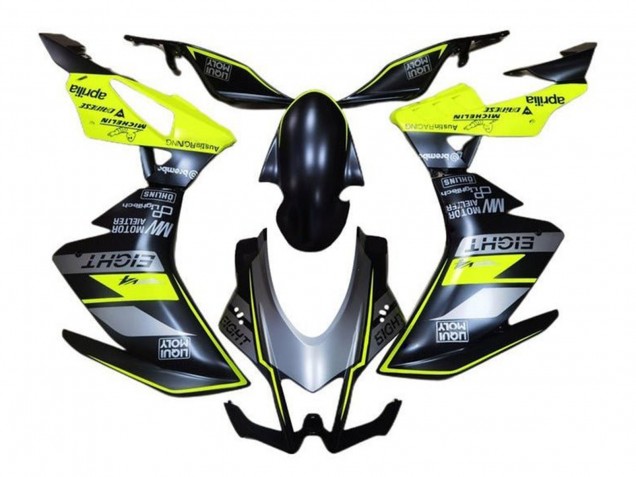 Billige Aprilia RSV4 1000 Motorrad Verkleidung 2016-2020 - Matt Schwarz Grau Gelb