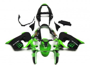 Billige Grün Schwarz Monster 2002-2003 Kawasaki ZX9R Motorrad Verkleidung