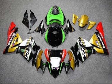 Billige Gold Schwarz Grün Weiß Rot 2004-2005 Kawasaki ZX10R Motorrad Verkleidung