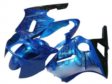 Billige Blau Schwarz Flamme 2000-2001 Kawasaki ZX12R Motorrad Verkleidung