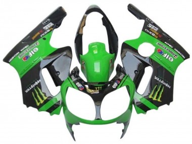 Billige Grün Glänzendes Schwarz Elf Touch4 Monster 2002-2006 Kawasaki ZX12R Motorrad Verkleidung