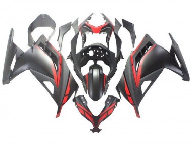Billige Matt Schwarz Rot 2013-2024 Kawasaki EX300 Motorrad Verkleidung