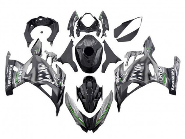 Billige Nardo Grau Schwarz Hai 2018-2024 Kawasaki Ninja 400 Motorrad Verkleidung