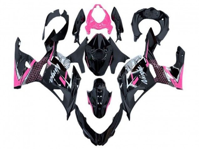 Billige Glänzendes Schwarz Rosa Weiß 2018-2024 Kawasaki Ninja 400 Motorrad Verkleidung