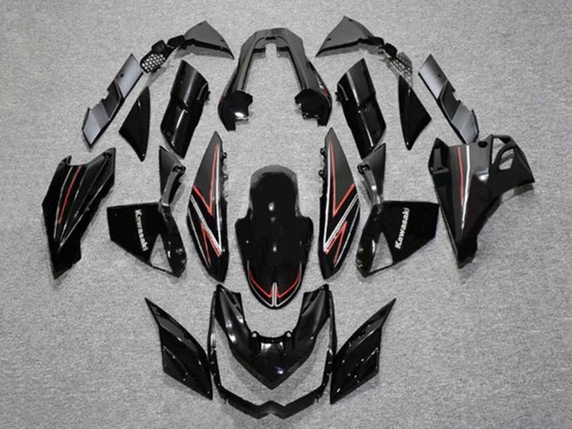 Billige Glänzendes Schwarz Rot Streifen 2010-2013 Kawasaki Z1000 Motorrad Verkleidung