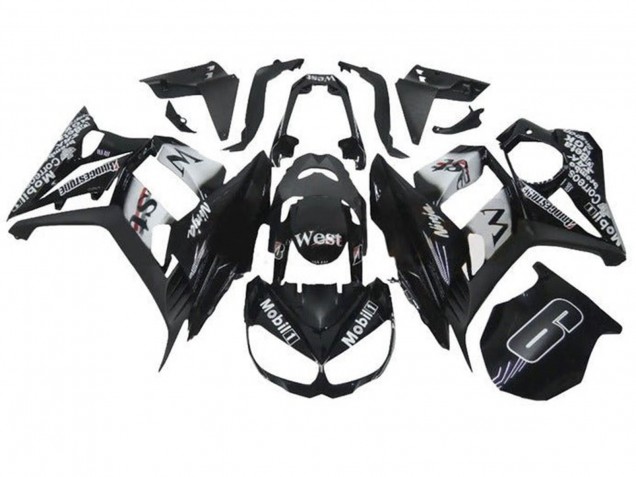 Billige Glänzendes Schwarz Weiß Mobil West 2010-2016 Kawasaki Z1000SX Motorrad Verkleidung