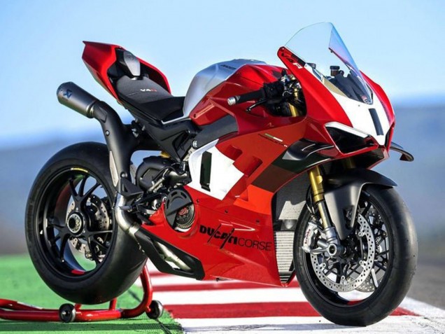 Billige Silber Weiß Rot Corse 2022-2024 Ducati Panigale V4 V4S Motorrad Verkleidung