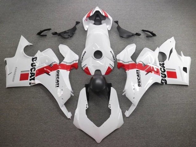 Billige Weiß Rot Streifen 2020-2021 Ducati Panigale V4 V4S Motorrad Verkleidung