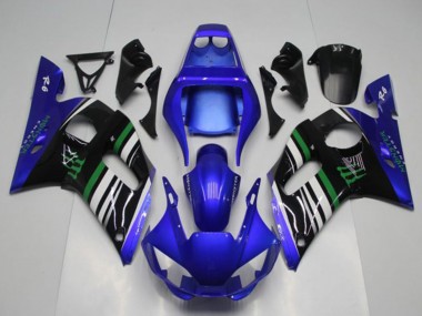 Billige Yamaha YZF R6 Motorrad Verkleidung 1998-2002 - Blau Weiss Grun Schwarz Monster