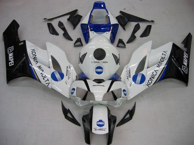 Billige Weiß Blau Glänzendes Schwarz Konica Minolta 2004-2005 Honda CBR1000RR Motorrad Verkleidung