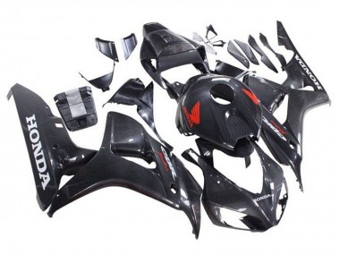 Billige Kunst Carbonfaser Rot Weiß 2006-2007 Honda CBR1000RR Motorrad Verkleidung
