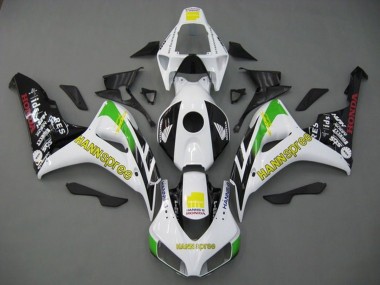 Billige Weiß Grün Gelb Glänzendes Schwarz Hannspree 2006-2007 Honda CBR1000RR Motorrad Verkleidung