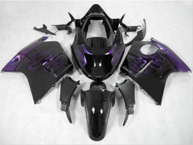 Billige Glänzendes Schwarz Lila Flamme 1996-2007 Honda CBR1100XX Blackbird Motorrad Verkleidung