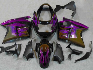 Billige Glänzendes Schwarz Lila Flamme 1996-2007 Honda CBR1100XX Blackbird Motorrad Verkleidung