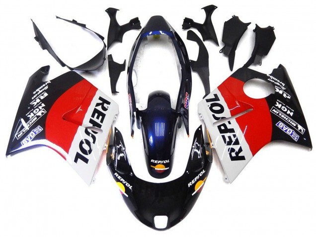 Billige Rot Weiß Blau Glänzendes Schwarz Repsol 1996-2007 Honda CBR1100XX Blackbird Motorrad Verkleidung