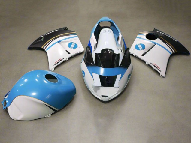 Billige Weiß Blau Schwarz Konica Minolta 1996-2007 Honda CBR1100XX Blackbird Motorrad Verkleidung