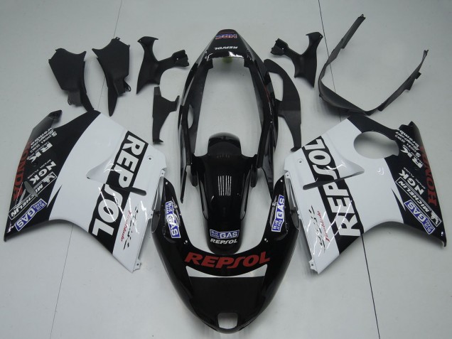 Billige Glänzendes Schwarz Weiß Rot Repsol 1996-2007 Honda CBR1100XX Blackbird Motorrad Verkleidung