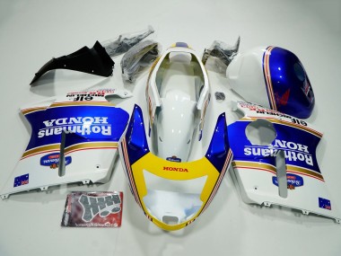 Billige Weiß Blau Gelb Rothmans 1996-2007 Honda CBR1100XX Blackbird Motorrad Verkleidung