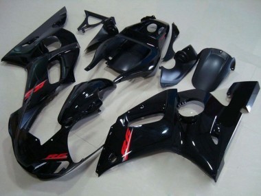 Billige Yamaha YZF R6 Motorrad Verkleidung 1998-2002 - Glanzendes Schwarz Rot Aufkleber