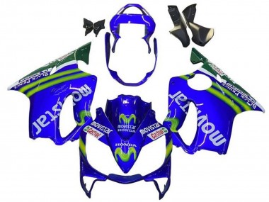 Billige Blau Grün Weiß MoviStar 2001-2003 Honda CBR600 F4i Motorrad Verkleidung