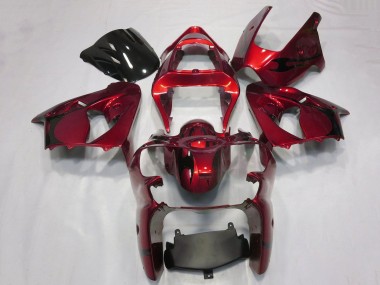 Billige Bonbon Rot Schwarz Tribal 2000-2002 Kawasaki ZX6R Motorrad Verkleidung