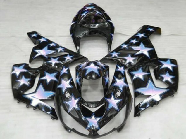 Billige Schwarz Blau Weiß Stern 2005-2006 Kawasaki ZX6R Motorrad Verkleidung