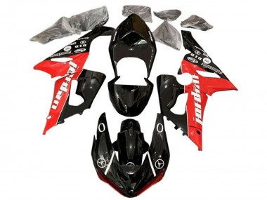 Billige Glänzendes Schwarz Rot Weiß Jordan 2005-2006 Kawasaki ZX6R Motorrad Verkleidung