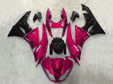 Billige Bonbon Rot Glänzendes Schwarz 2009-2012 Kawasaki ZX6R Motorrad Verkleidung