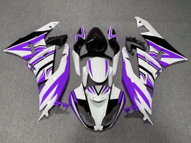 Billige Weiß Lila Schwarz 2009-2012 Kawasaki ZX6R Motorrad Verkleidung