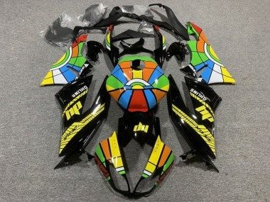 Billige Glänzendes Schwarz Multicolor 2009-2012 Kawasaki ZX6R Motorrad Verkleidung