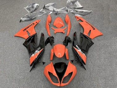 Billige Orange Glänzendes Schwarz 2009-2012 Kawasaki ZX6R Motorrad Verkleidung