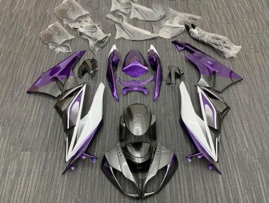 Billige Lila Weiß Silber Schwarz 2009-2012 Kawasaki ZX6R Motorrad Verkleidung